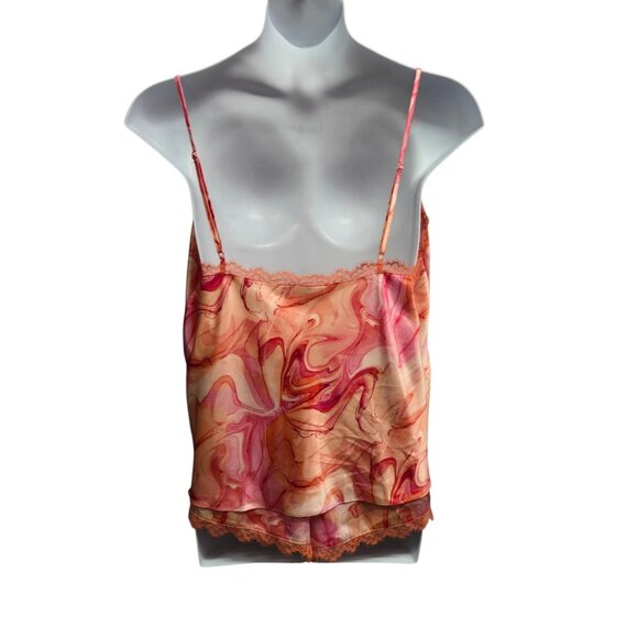 INC Womens XL Marble Multicolor 2 Piece Lace Trim Cami Shorts Pajama Set - Picture 2 of 7